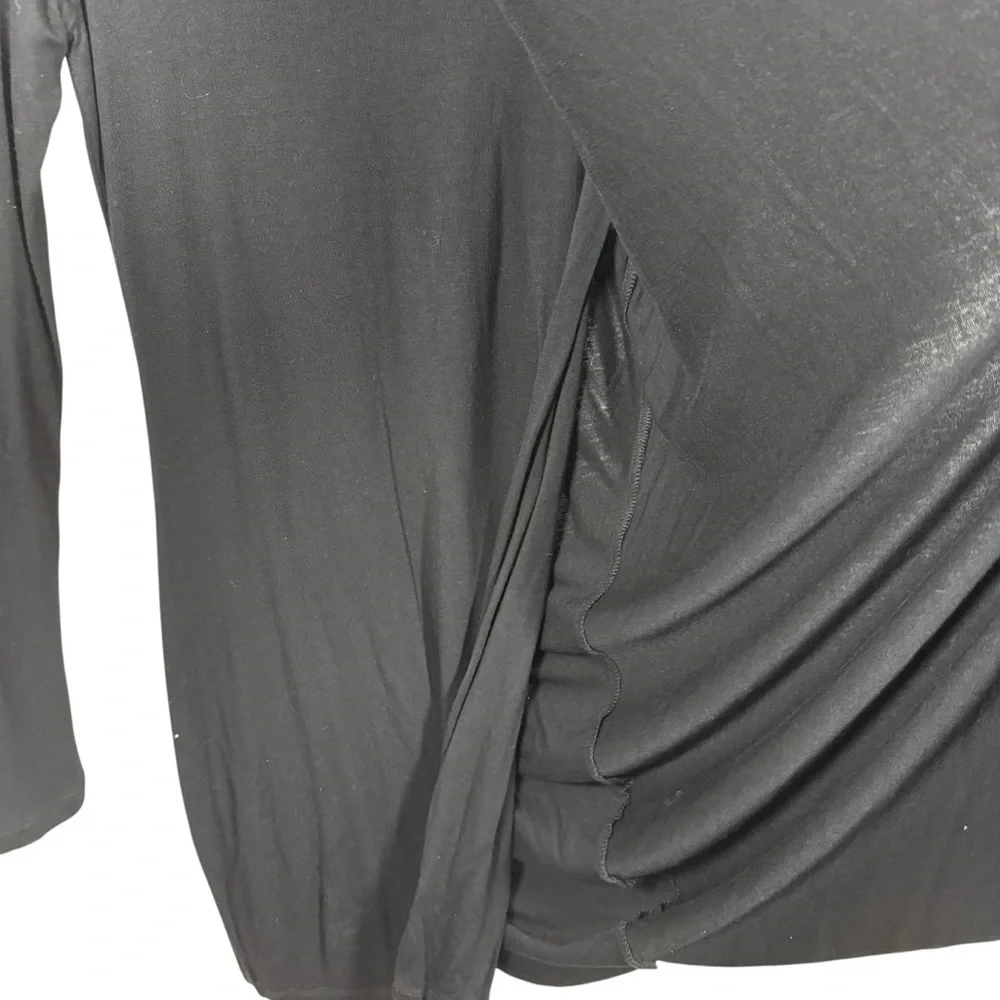 Bar III Women’s Long Sleeve Bodycon Wrap Jersey Mini Dress Black Size XS - Picture 3 of 7